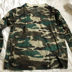 JCrew camo merino sweater sz L
